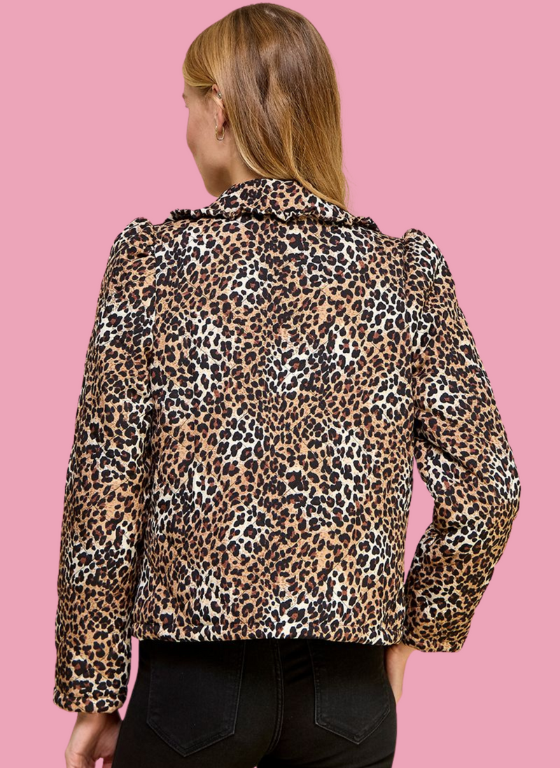 Animal print padded jacket shop