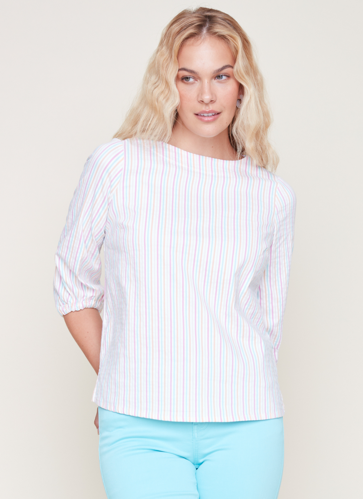 Candy Stripe Boatneck Top