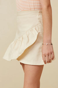 Tween Asymmetric Ruffle Skirt