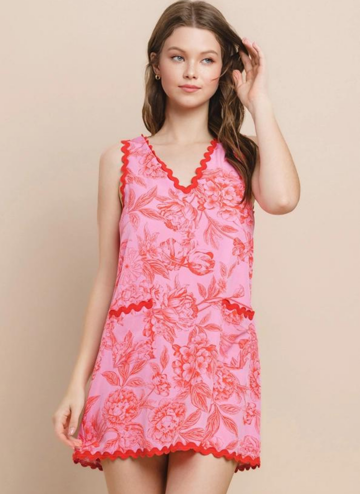 Maddie Ric Rac Floral Dress