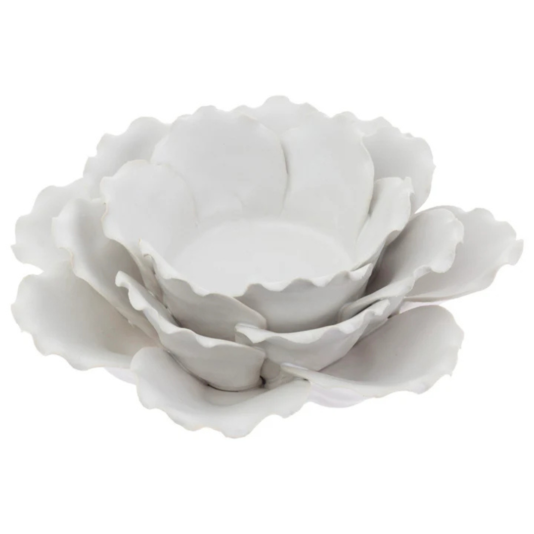White Lotus Flower Tealight Holder