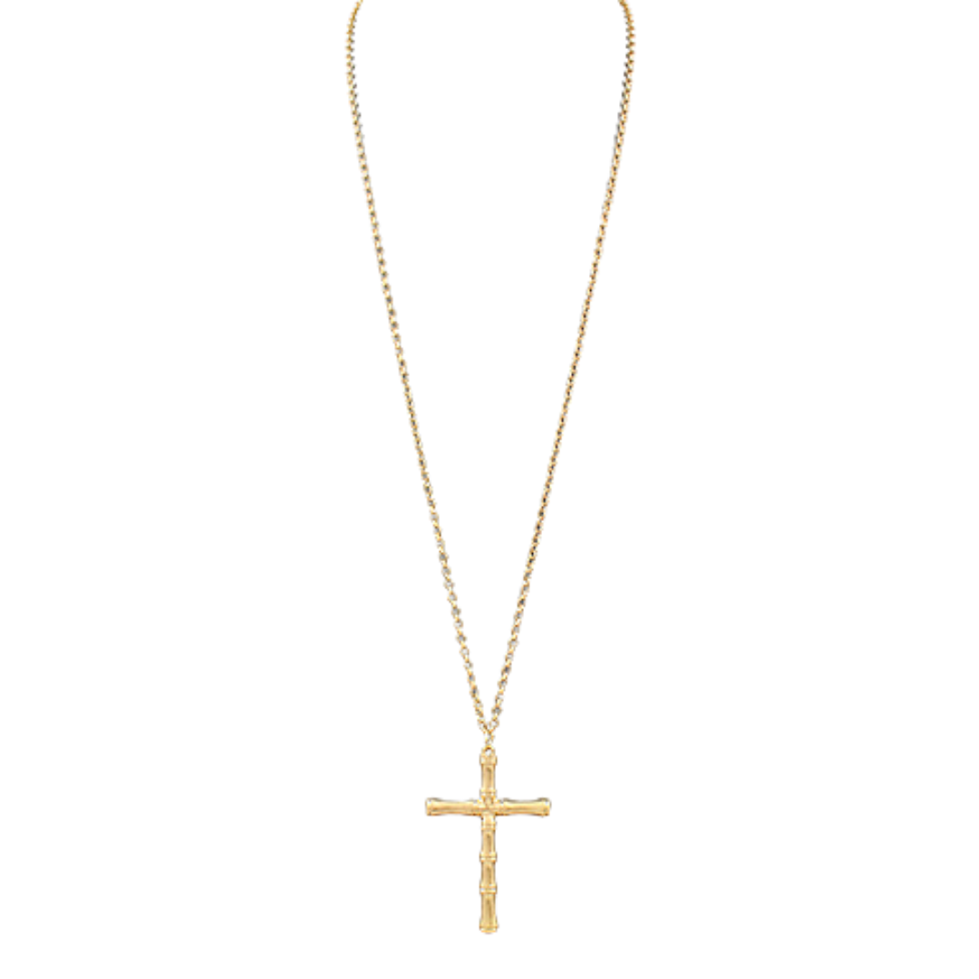 Bamboo Cross Necklace