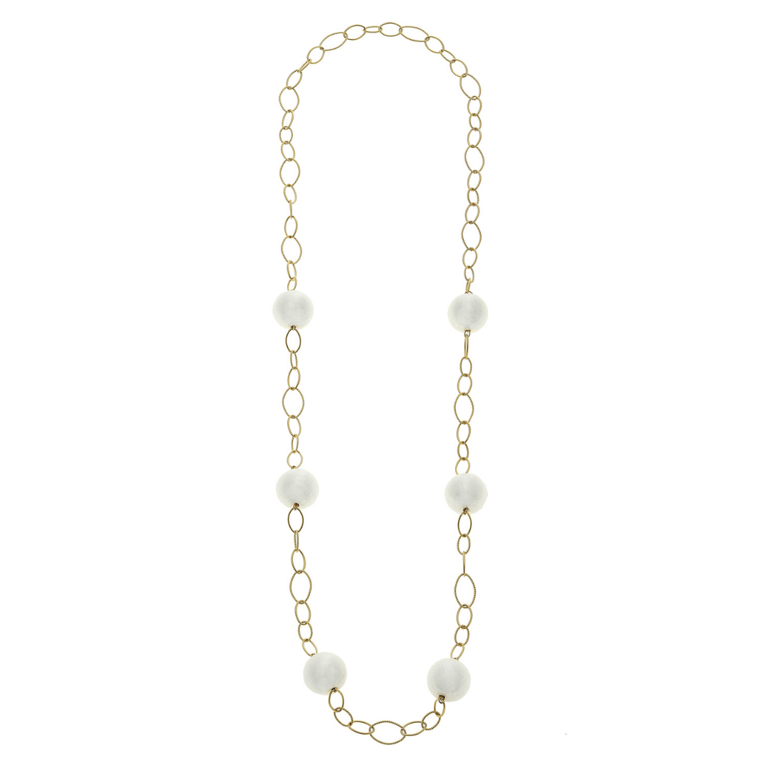 Cotton Pearl Chain Necklace