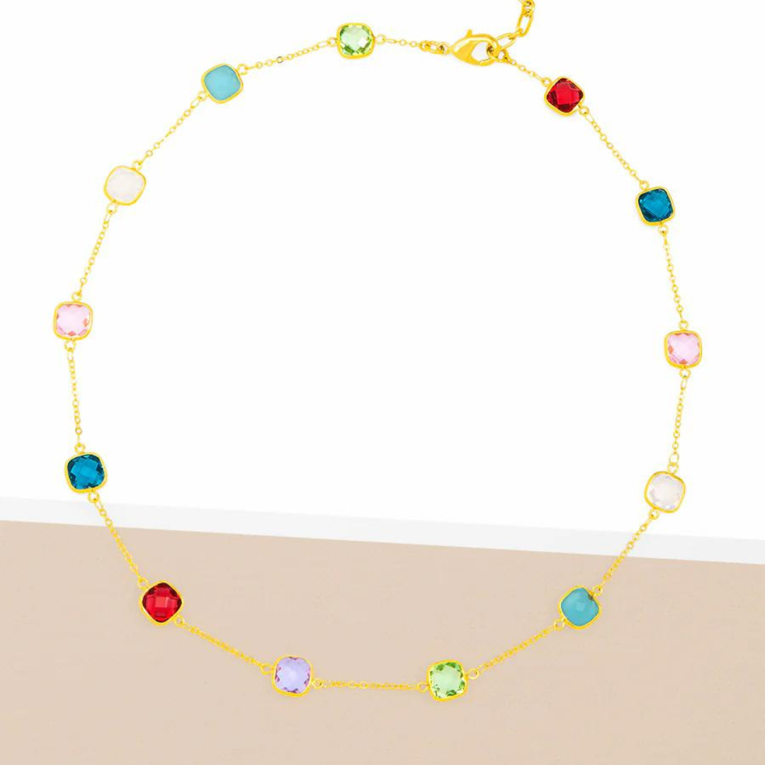 Multi Color Crystal Collar Necklace