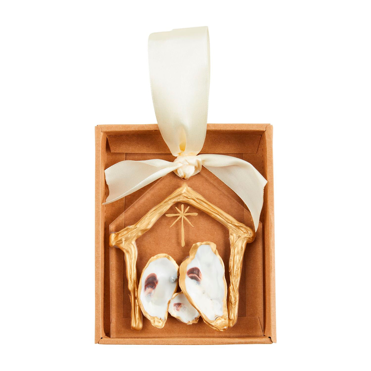 Nativity Oyster Ornament