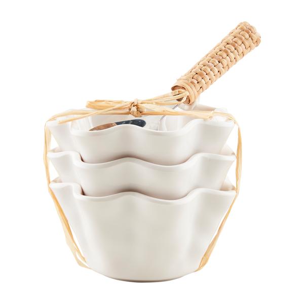 Ruffled Melamine Tidbit Set