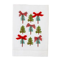 Red Bow Embroidered Dish Towel