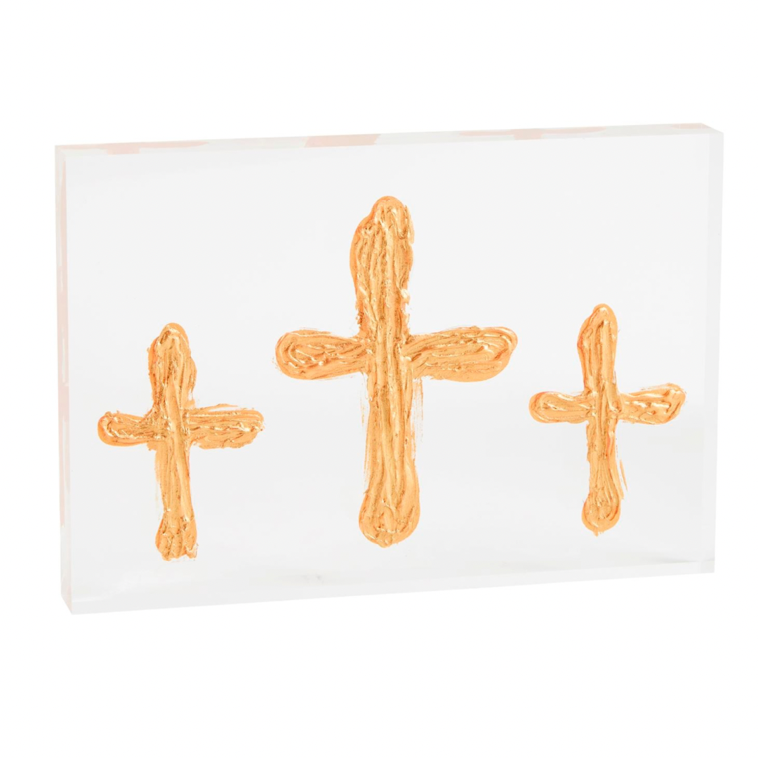 Triple Painted Cross Plaque