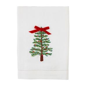 Red Bow Embroidered Dish Towel