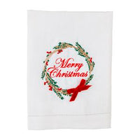 Red Bow Embroidered Dish Towel