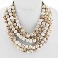 Agate Ball Bead Layered Necklace