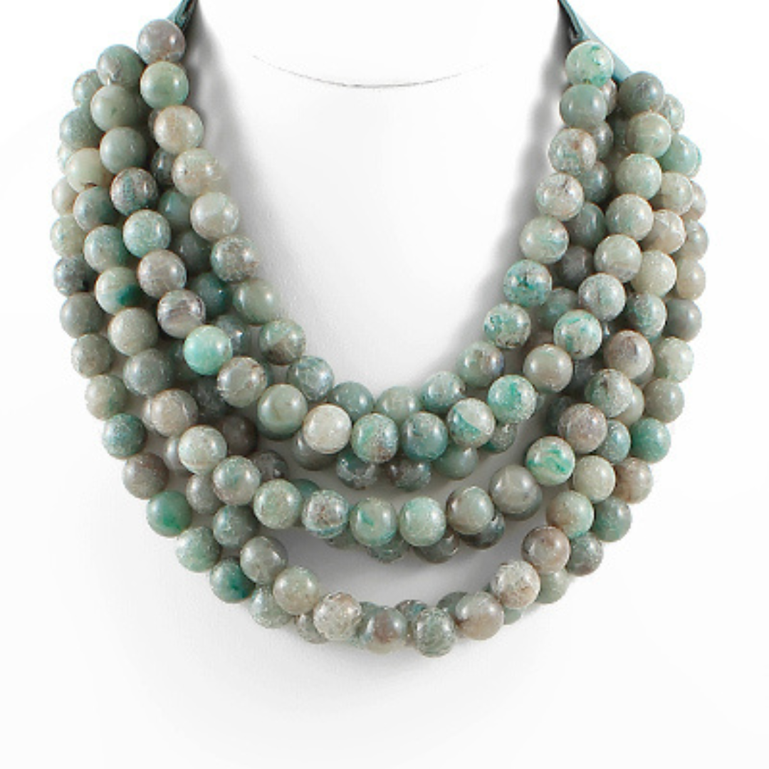 Agate Ball Bead Layered Necklace