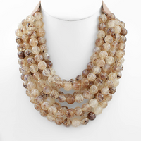 Agate Ball Bead Layered Necklace