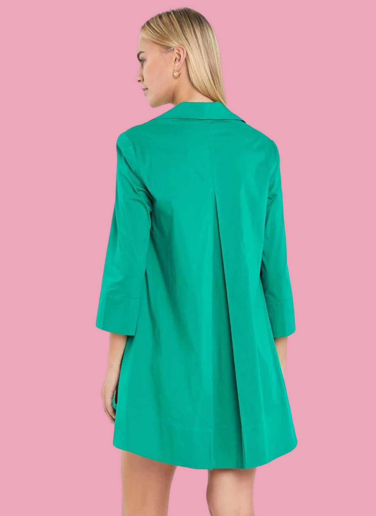 A-Line Pleat Back Shirt Dress