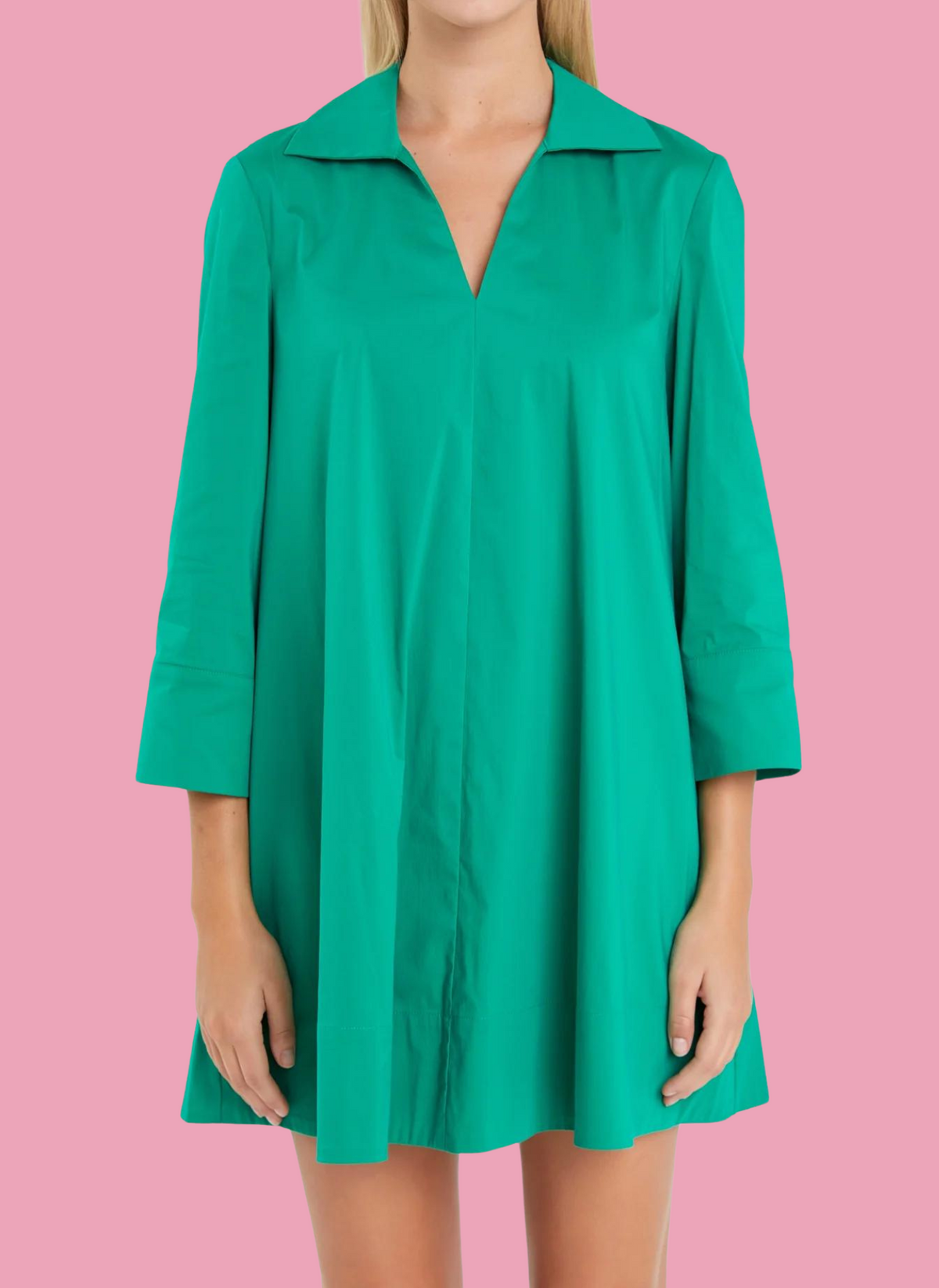 A-Line Pleat Back Shirt Dress