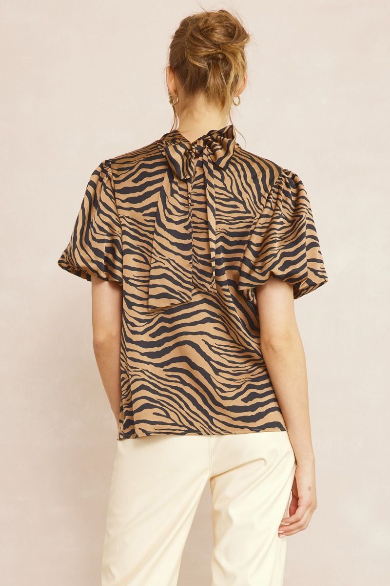 On the Prowl Silk Tie Top