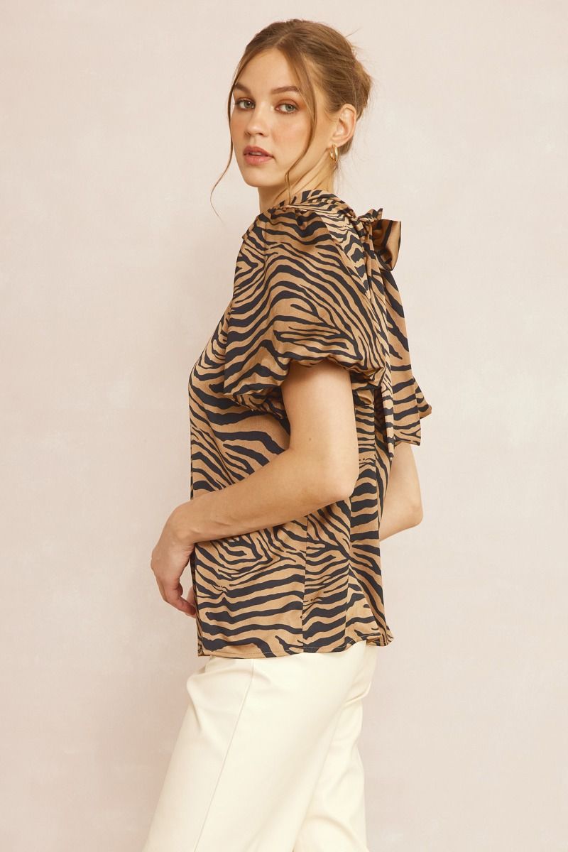On the Prowl Silk Tie Top