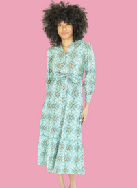 Aria Maxi Dress- Geo Blues