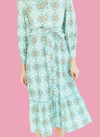 Aria Maxi Dress- Geo Blues