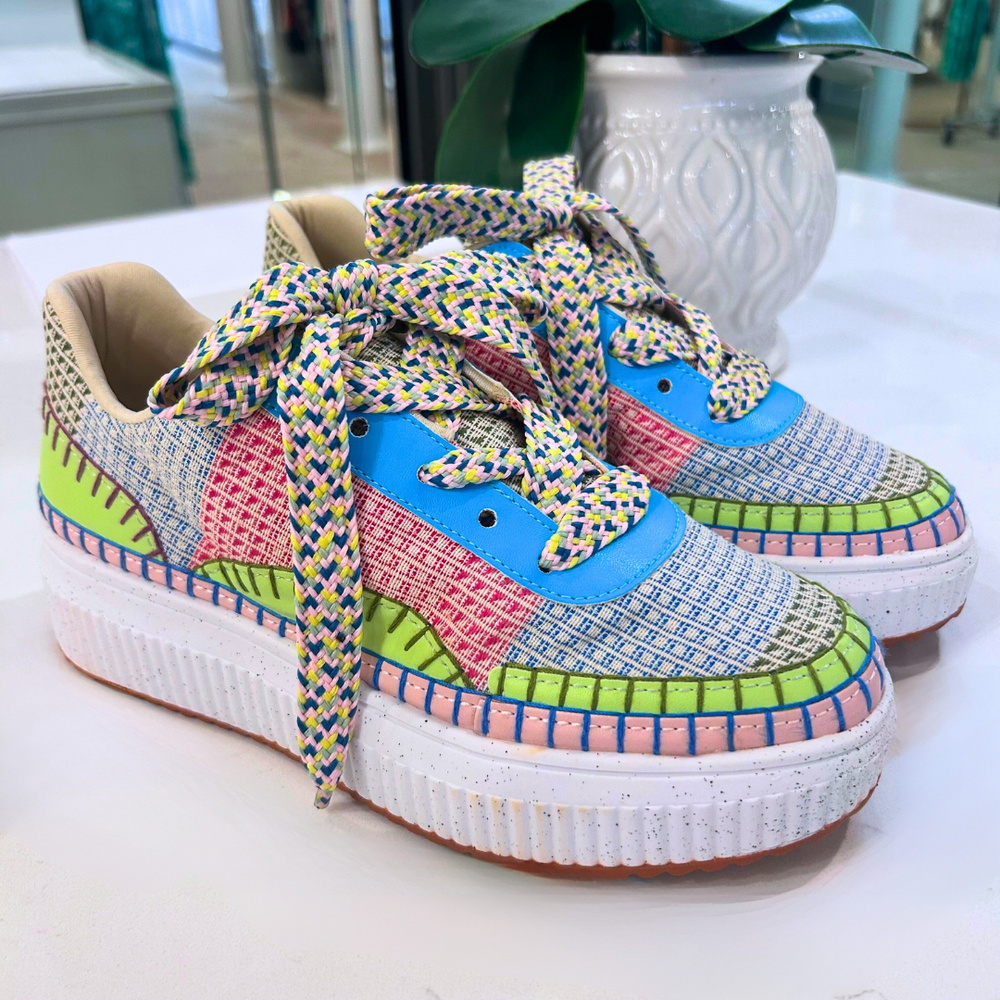 Multi color platform sneakers sales