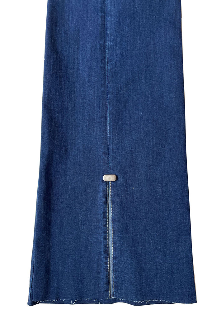 Back Slit Boot Leg Denim