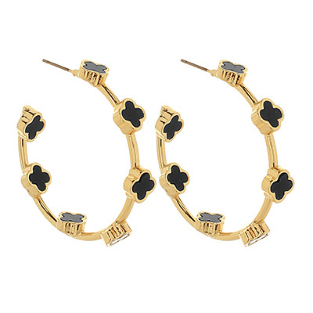 Clover Station Hoop Earrings