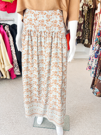 Lauren Cotton Voile Skirt - Sky Print