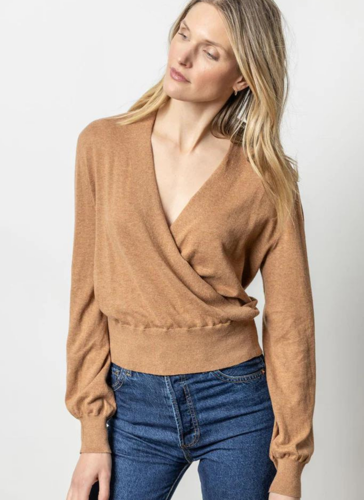 Long Sleeve Surplice Sweater