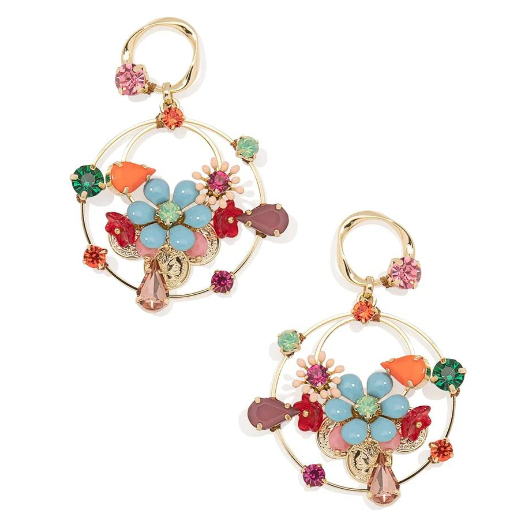 Handmade Flower & Medallion Drop Earrings