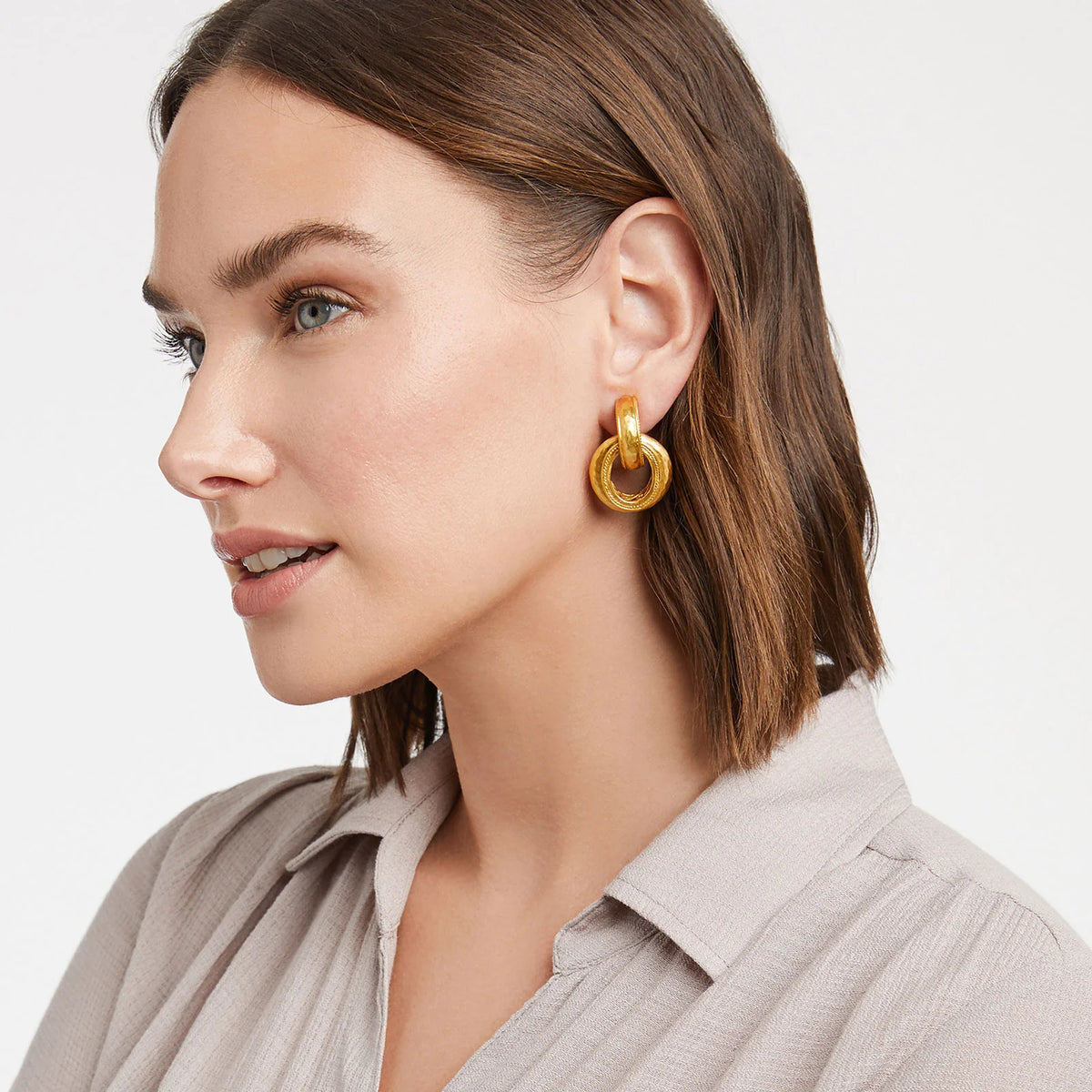 Cannes Doorknocker Clip Earring