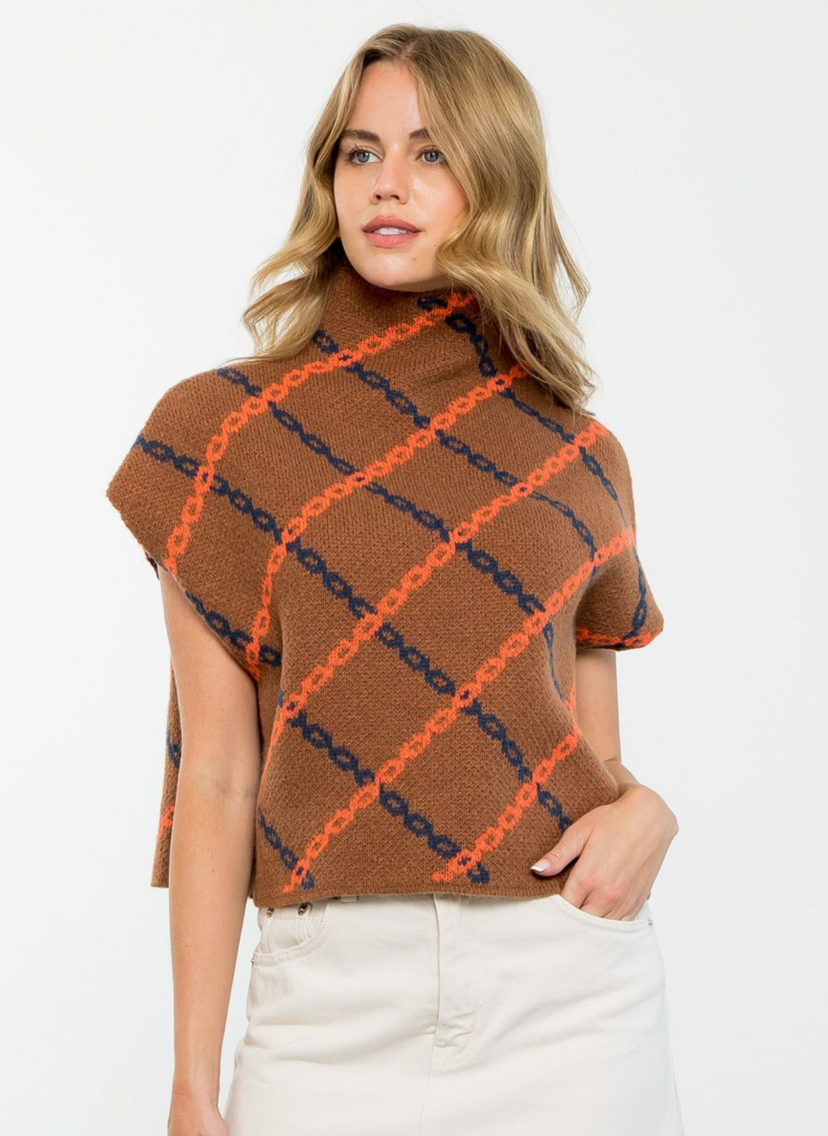 Chain Print Sweater Vest