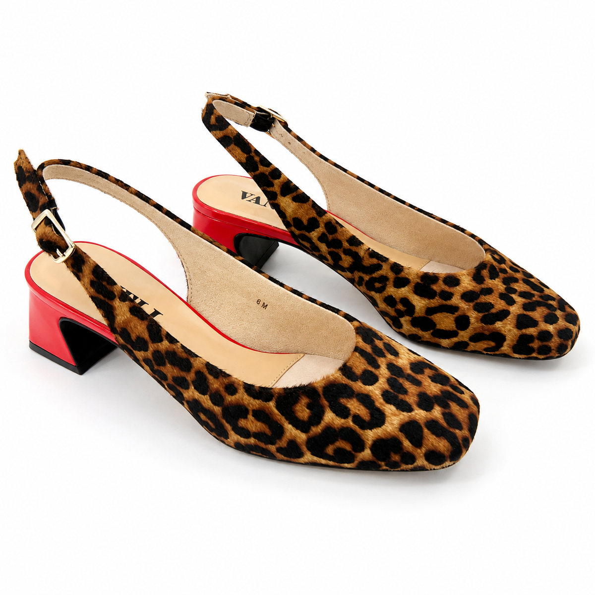 Darsy Leopard Calf Hair Pump - Red