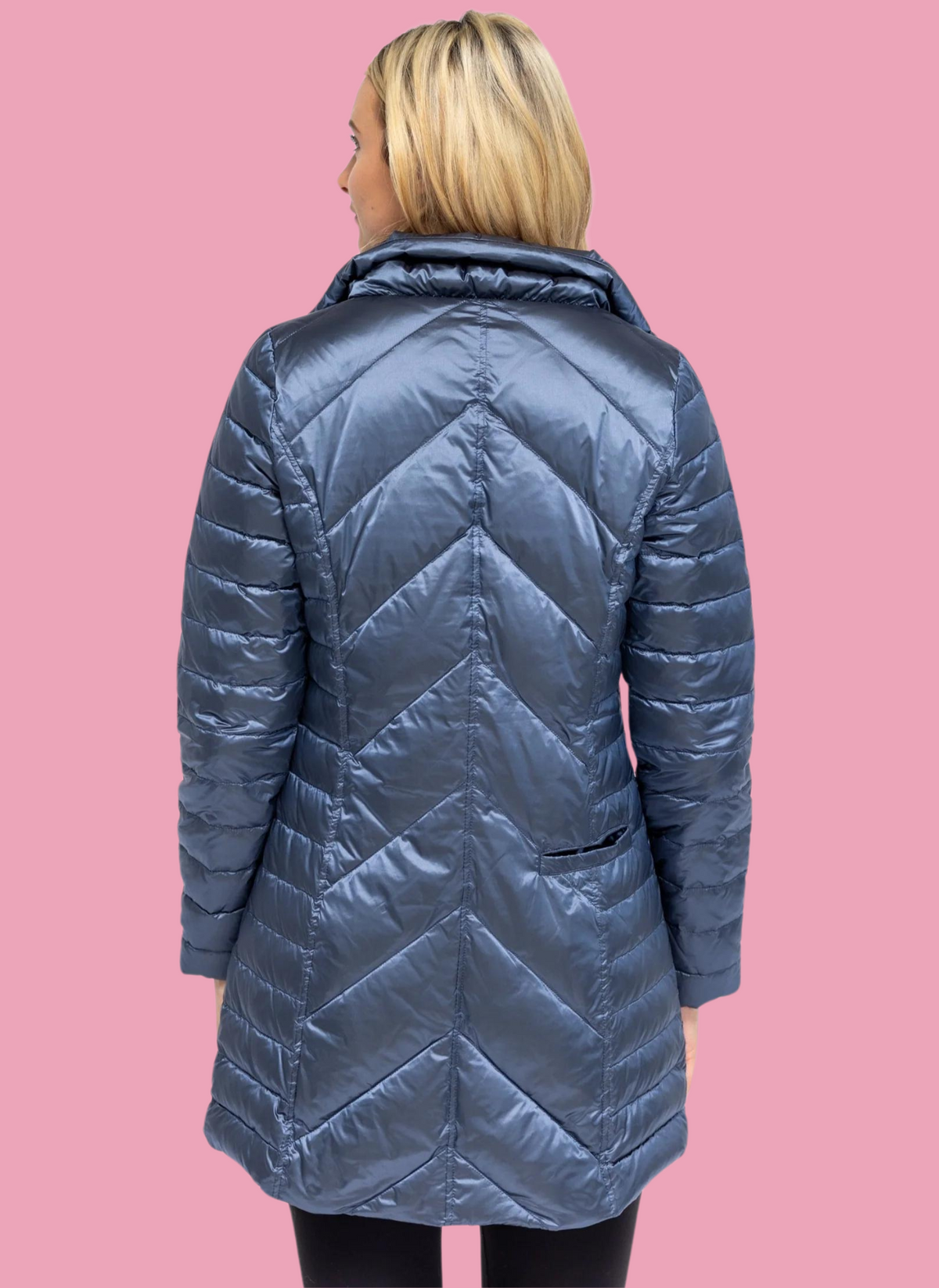 Chevron Quilted Metallic Jacket