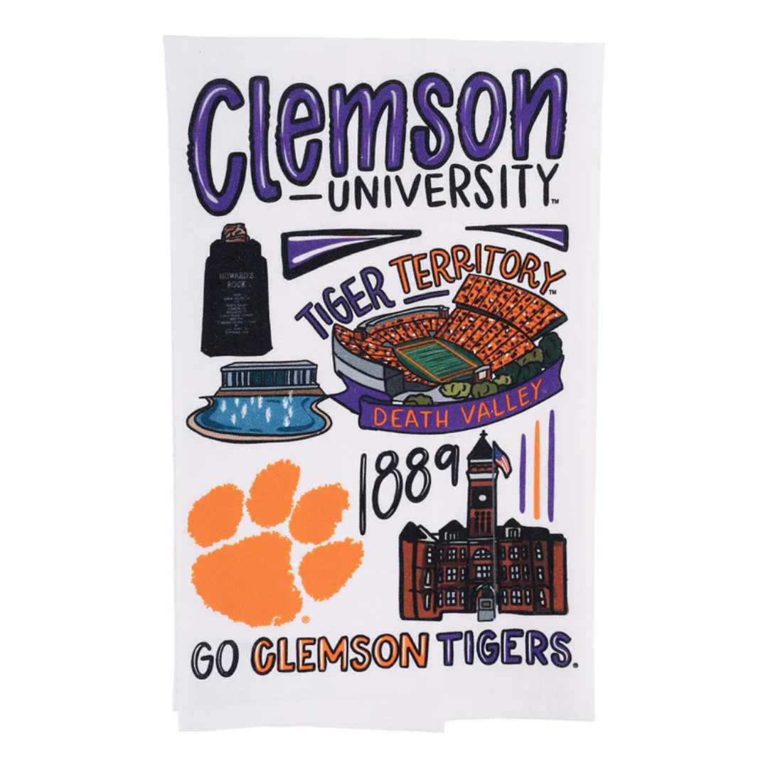 Clemson Icons Tea Towel