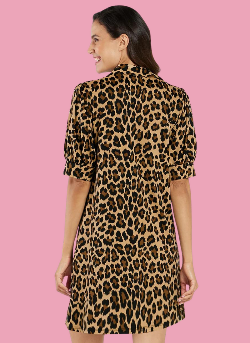 Emerson Dress- Leopard Camel