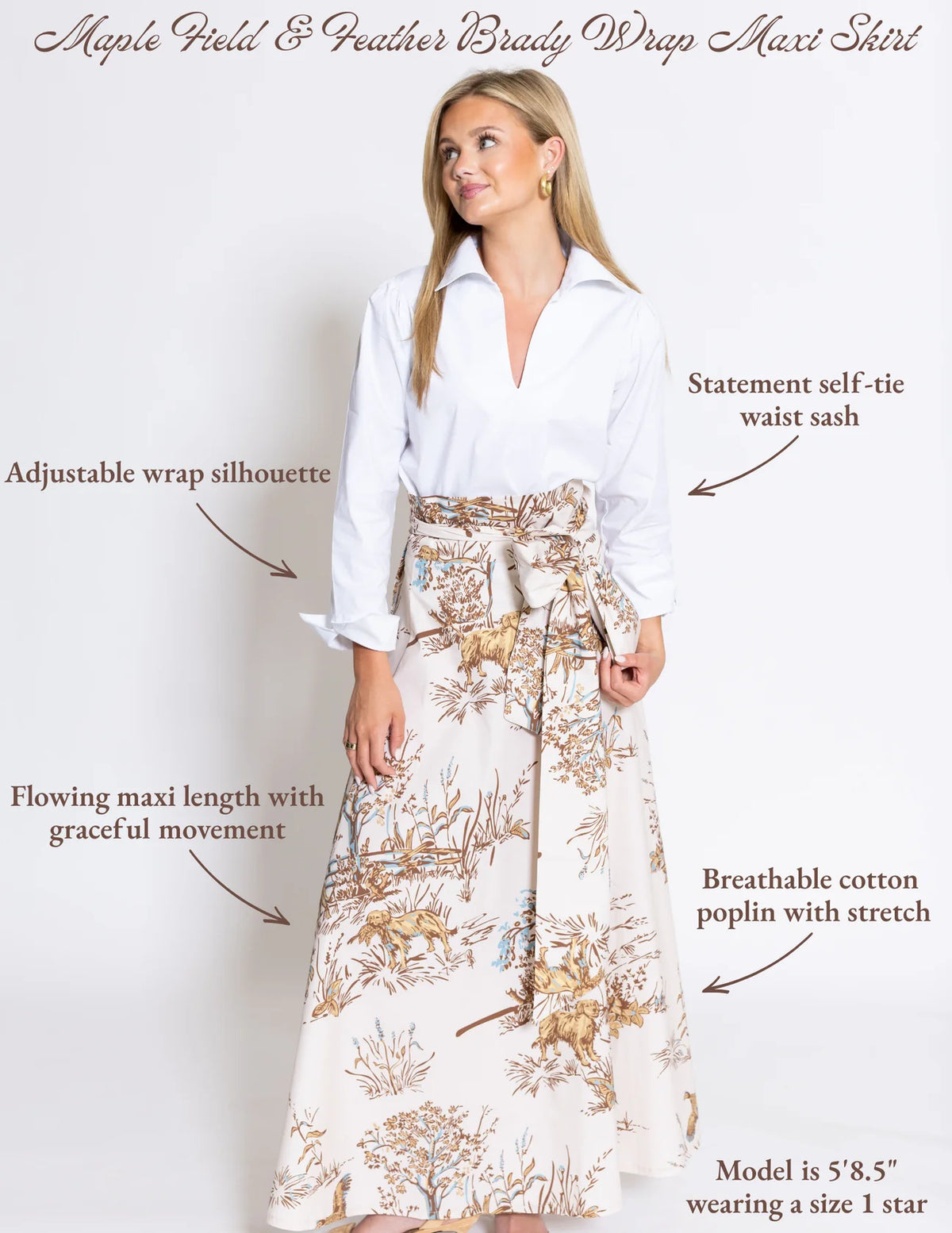 Maple Field & Feather Brady Wrap Skirt