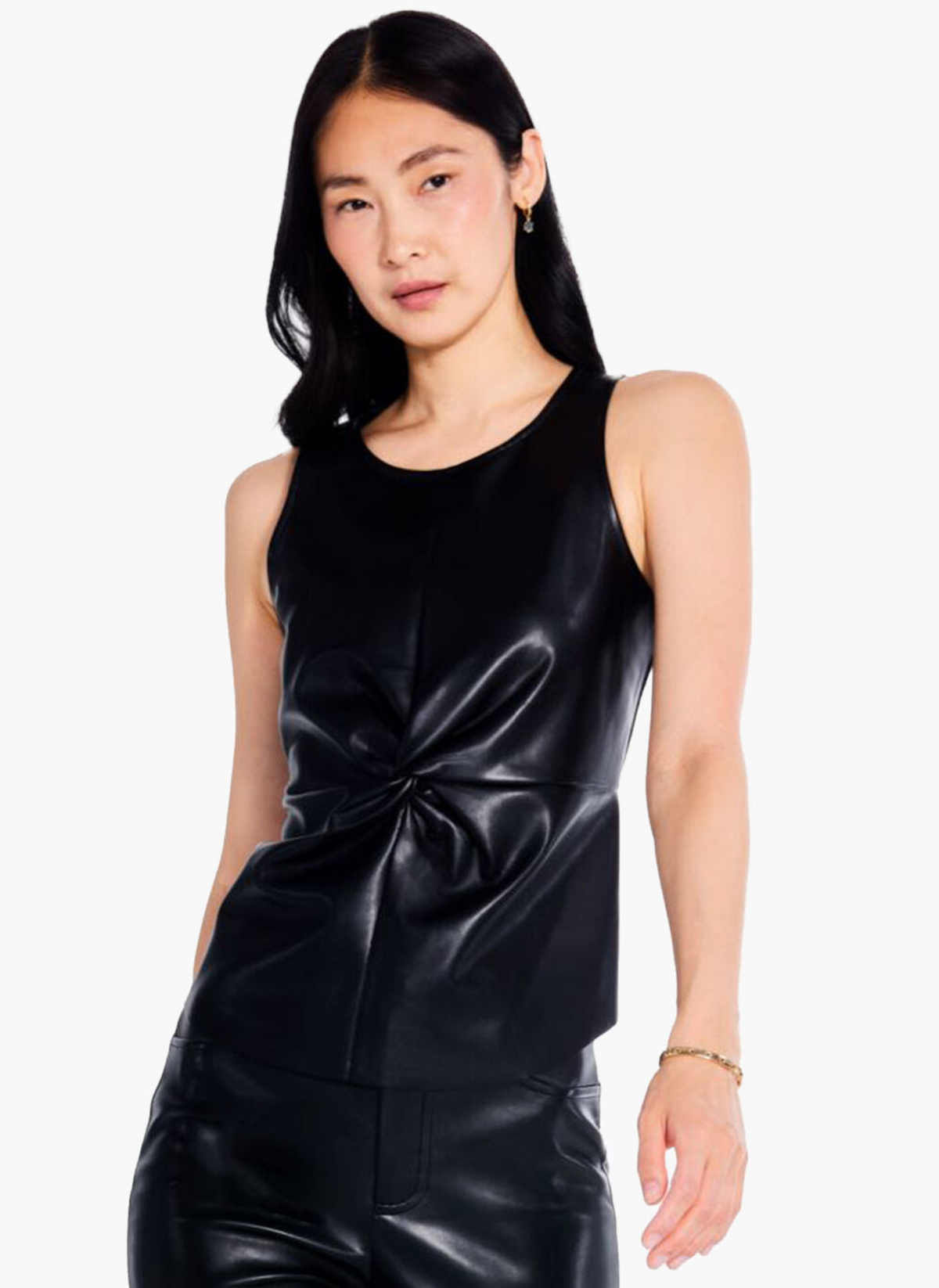 Faux Leather Twist Tank