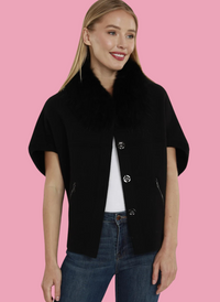 Faux Fur Trim Cardigan