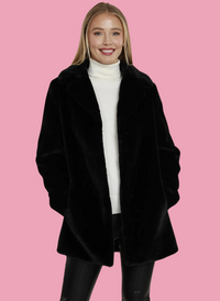 Mid Length Faux Fur Coat