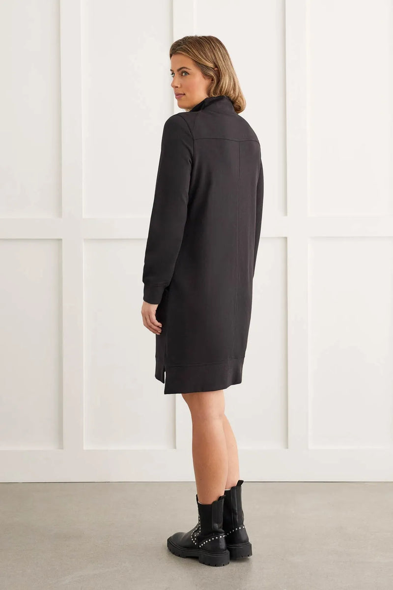 French Terry Mock Neck Dress