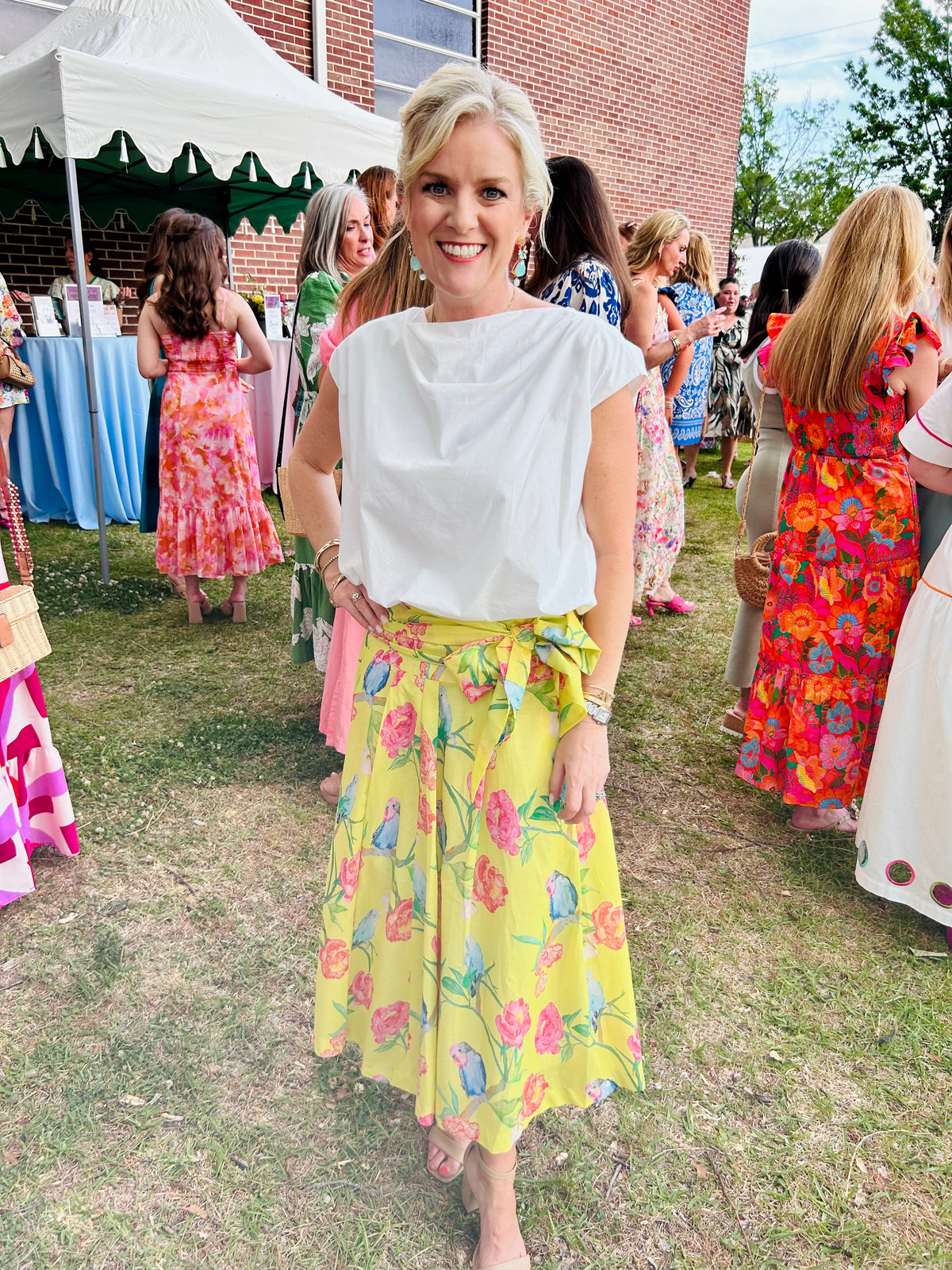 Parakeets & Peonies Jackie Skirt