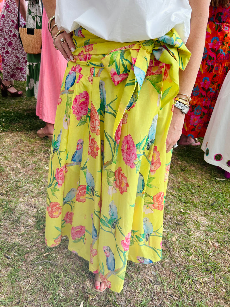 Parakeets & Peonies Jackie Skirt