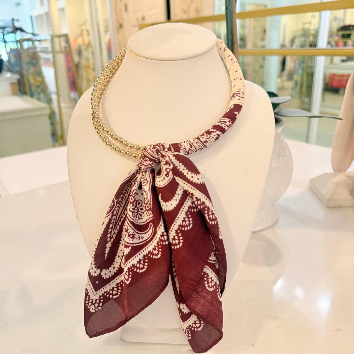 Beaded Collar Scarf Necklace