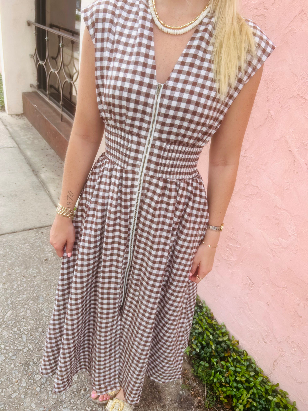 Falling for Gingham Midi Dress