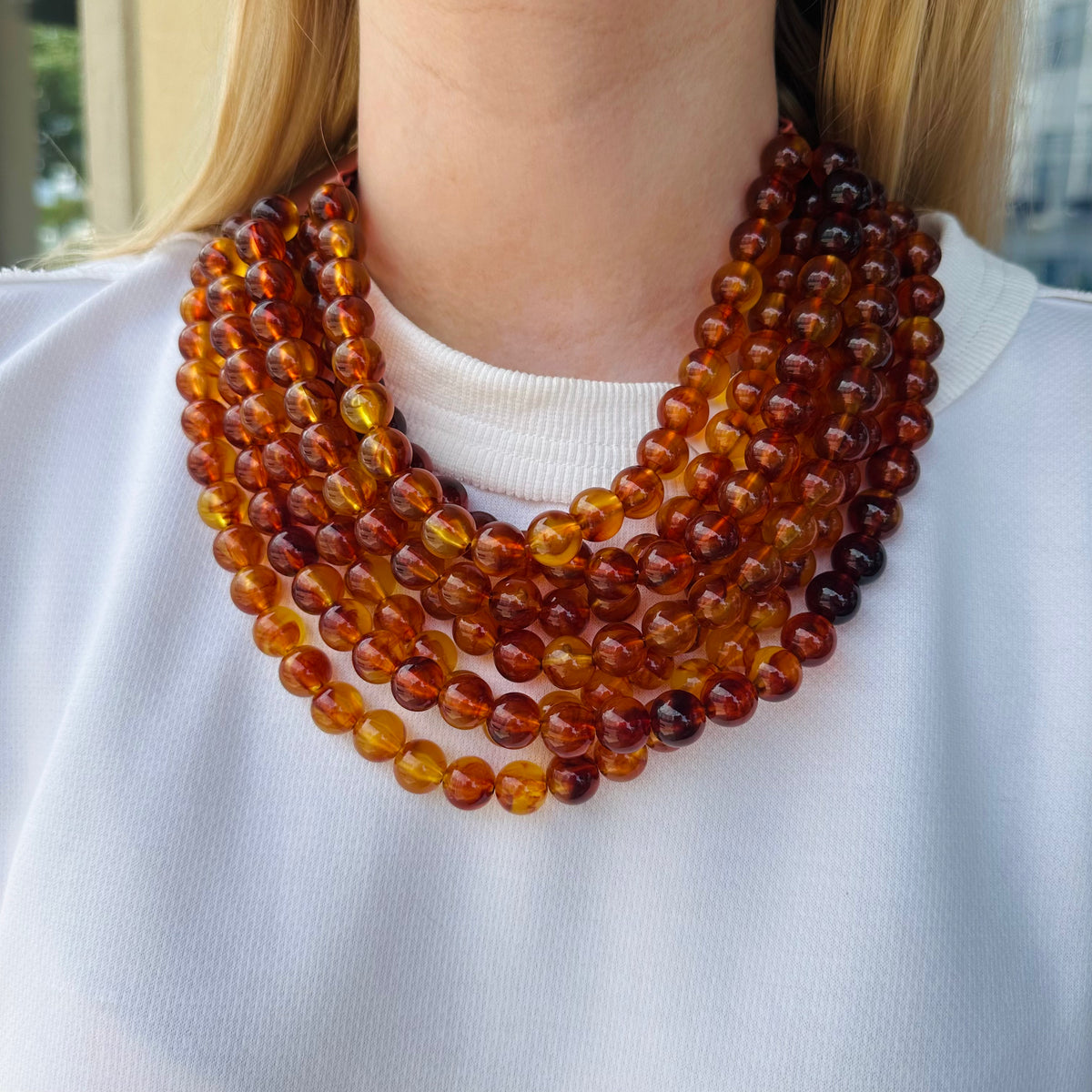 Tortoise Acrylic Magnetic Necklace