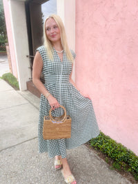 Falling for Gingham Midi Dress