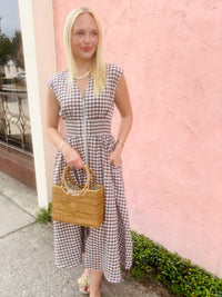 Falling for Gingham Midi Dress