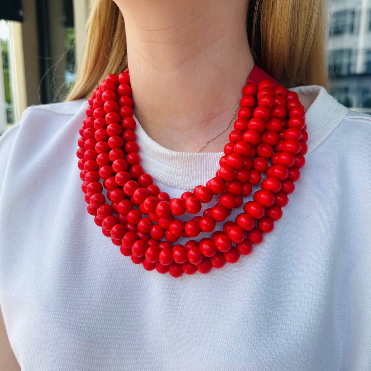 Shannon Wood Bead Magnetic Necklace
