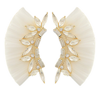 Glass & Raffia Wing Shape Earrings