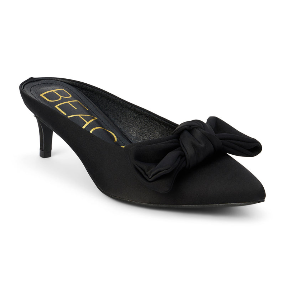 Bow Heeled Mule - Black